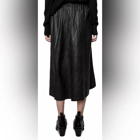 Zadig & Voltaire Joslin Cuir Froisse Leather Skirt - Picture 3 of 15